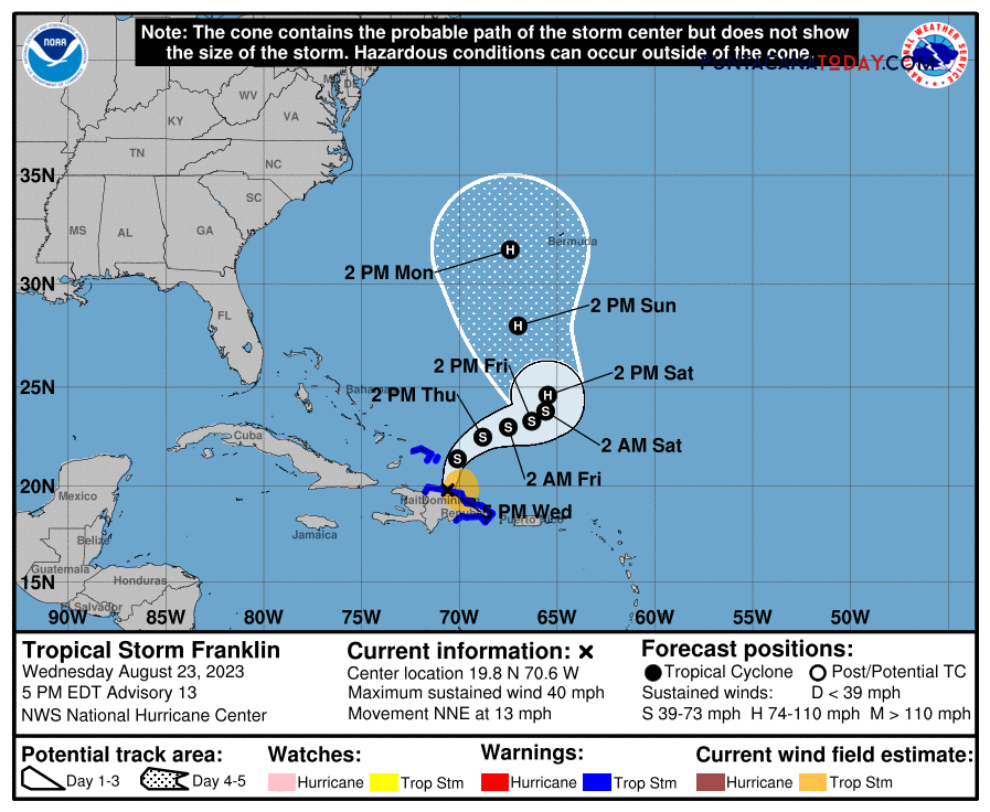 Dominicana territory grapples with aftermath as Tropical Storm Franklin departs