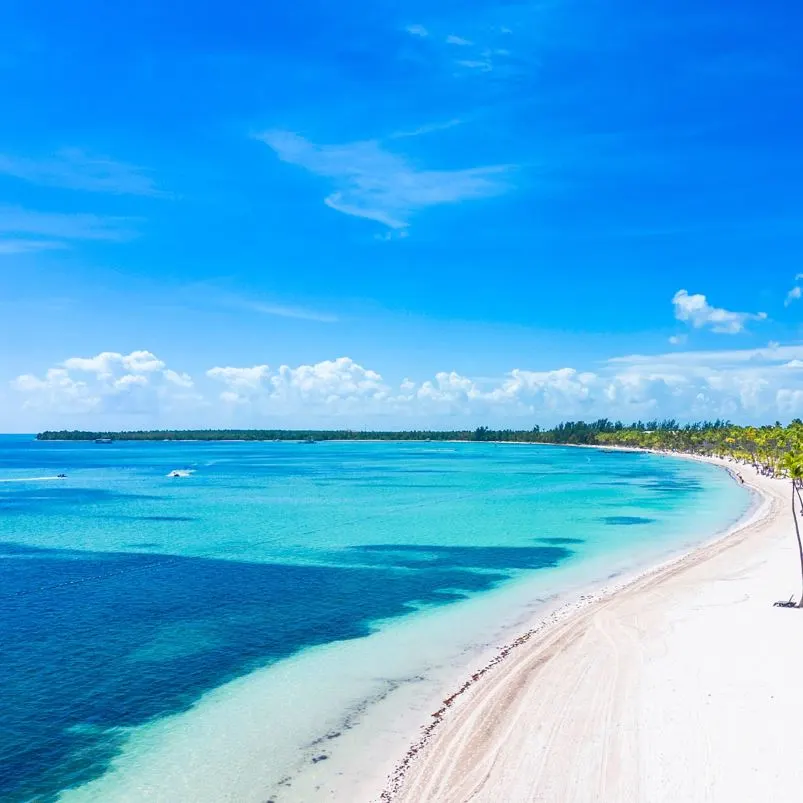 white sand beach with blue water