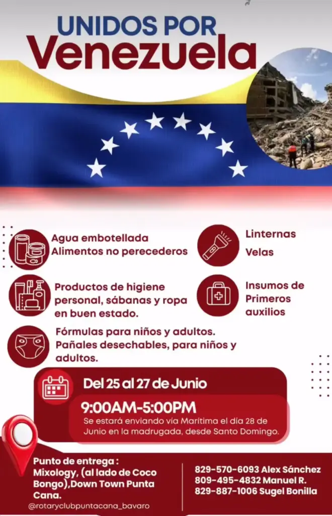 Humanitarian Response Rotary Club Punta Cana Bavaro Launches Emergency Relief Drive for Venezuela Earthquake Victims