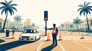 Ilustración editorial: DIGESETT despliega amplio operativo de alcoholemia en el cruce de Downtown